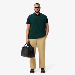 Knitwear*Lacoste Carded Wool V-Neck Sweater Vest in Green