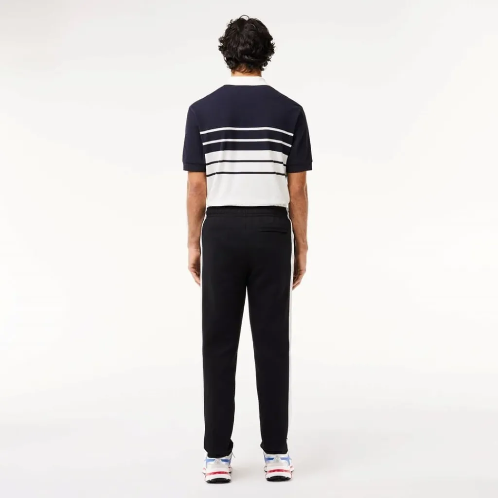 Trousers*Lacoste Collared Neck Short Sleeve Shirt Jogger Suit in Black