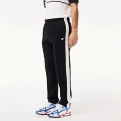 Trousers*Lacoste Collared Neck Short Sleeve Shirt Jogger Suit in Black