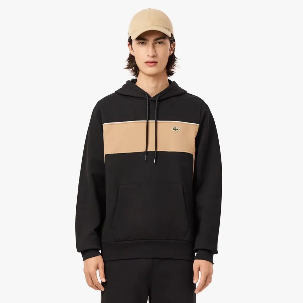Sweatshirts*Lacoste Colour-Block Fleece Hoodie in Black