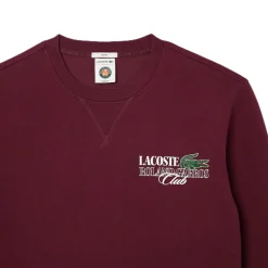 Knitwear*Lacoste Crew Neck Lettering Sweater in Red