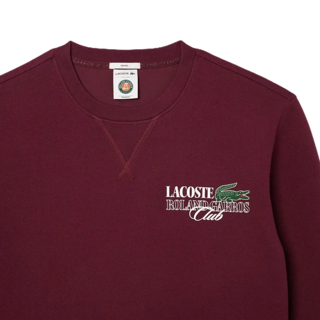Knitwear*Lacoste Crew Neck Lettering Sweater in Red