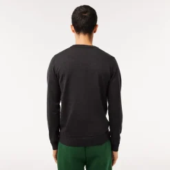 Knitwear*Lacoste Crew Neck Regular Fit Sweater in Black
