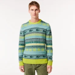 Knitwear*Lacoste Crew Neck Regular Fit Sweater in Multi