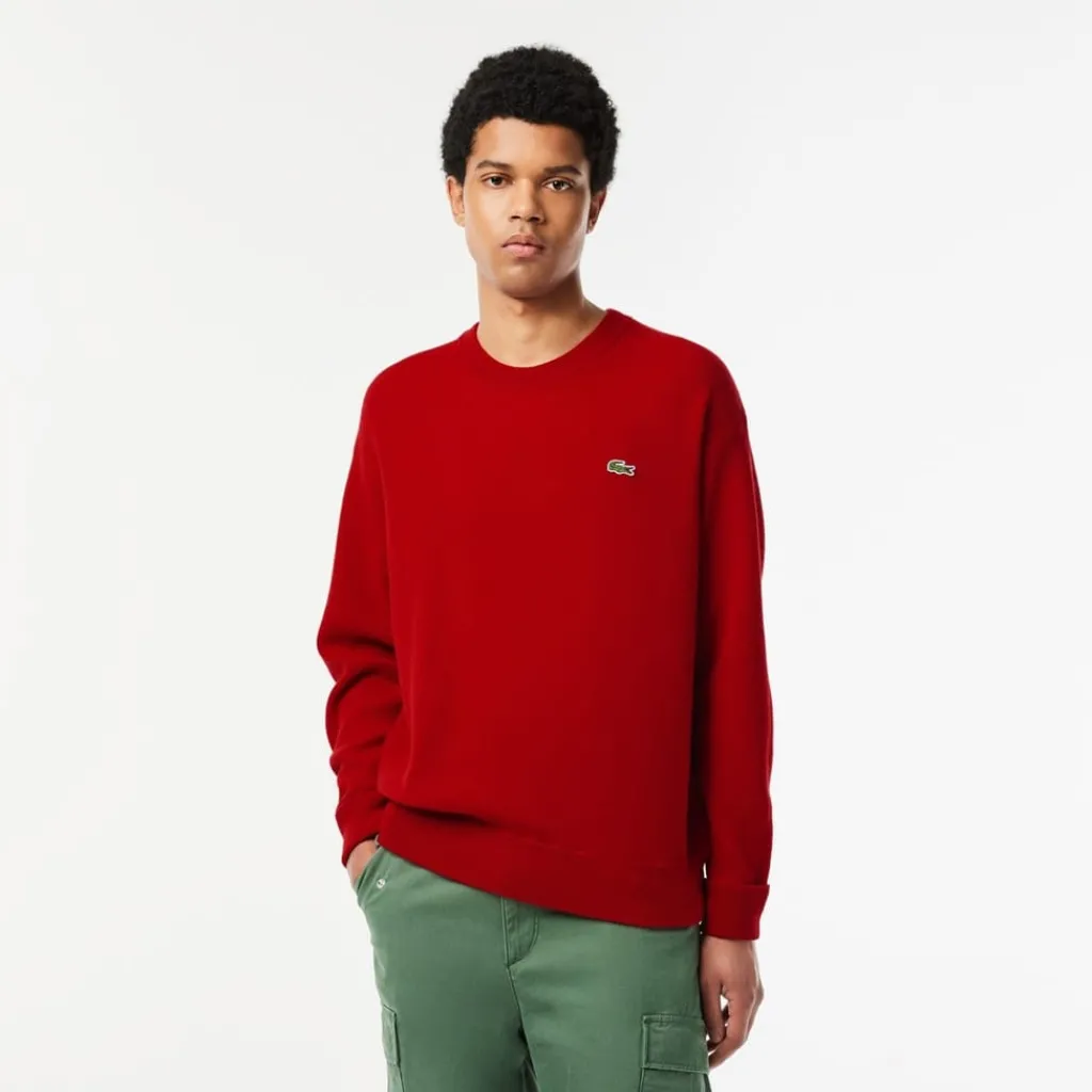 Knitwear*Lacoste Crew Neck Regular Fit Sweater in Red