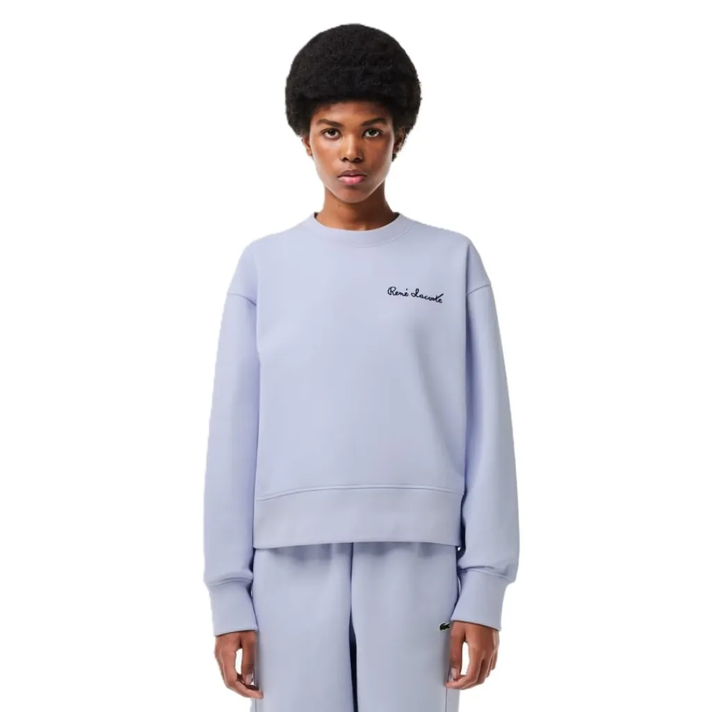 Knitwear*Lacoste Crew Neck Relaxed Fit Sweatshirt in Blue