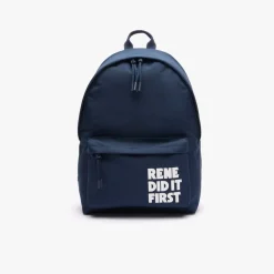 Bags*Lacoste Crocodile Backpack in Blue