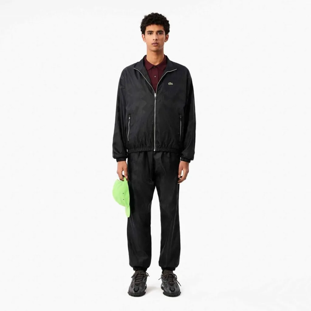 Tracksuits*Lacoste Crocodile Print Aop Mono Track Jacket in Black