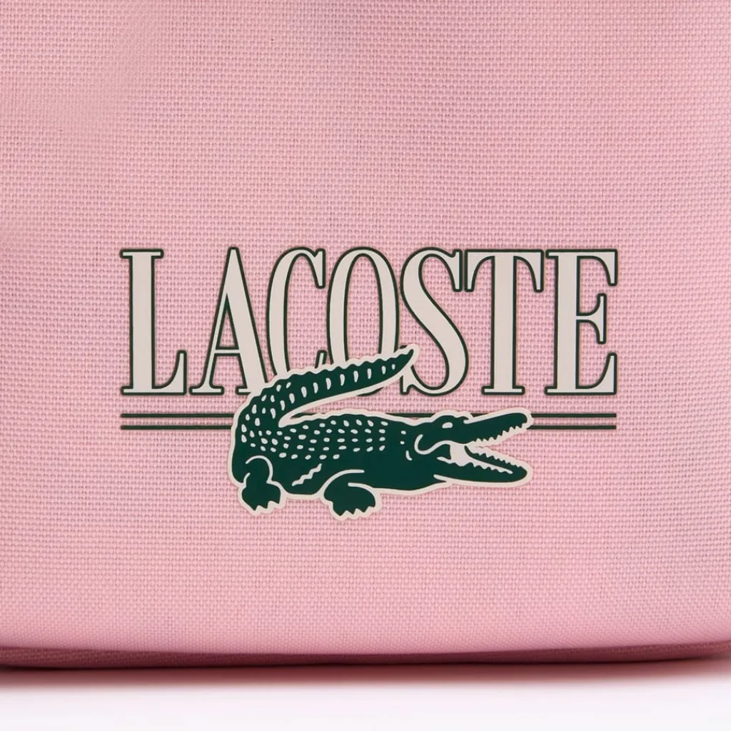 Bags*Lacoste Crocodile Print Cross Body Bag in Pink