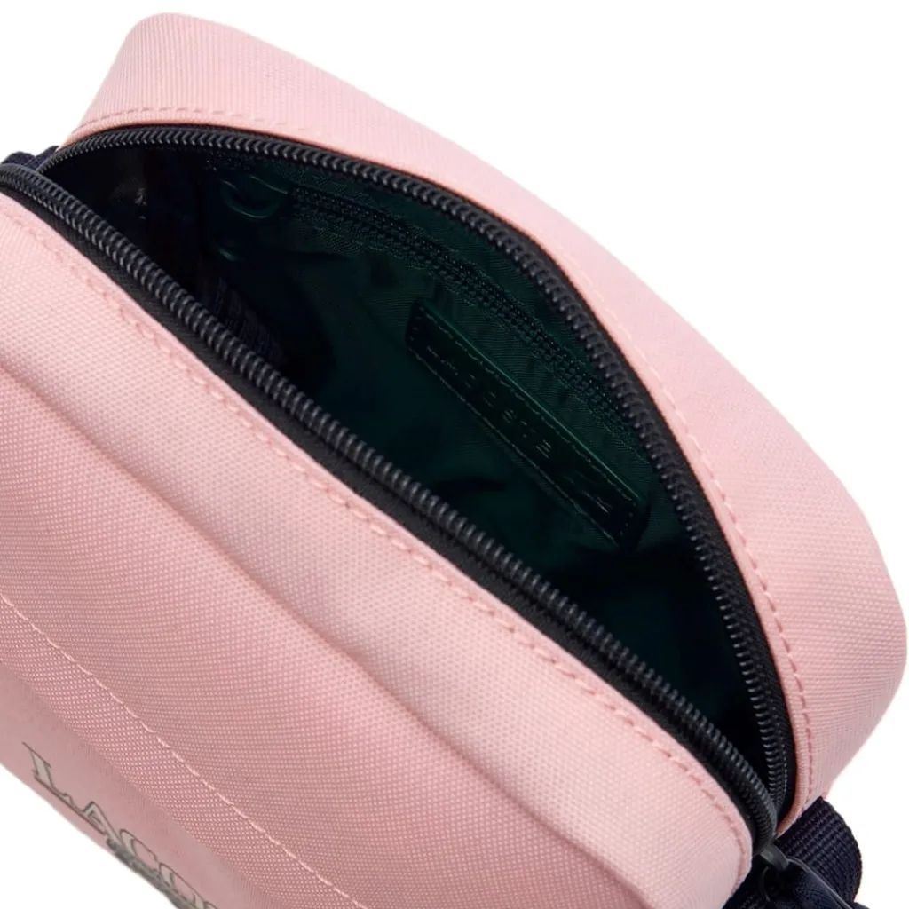 Bags*Lacoste Crocodile Print Cross Body Bag in Pink