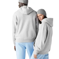 Sweatshirts*Lacoste Crocodile Print Hooded Relaxed Fit Sweatshirt in Grey