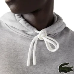 Sweatshirts*Lacoste Crocodile Print Hooded Relaxed Fit Sweatshirt in Grey