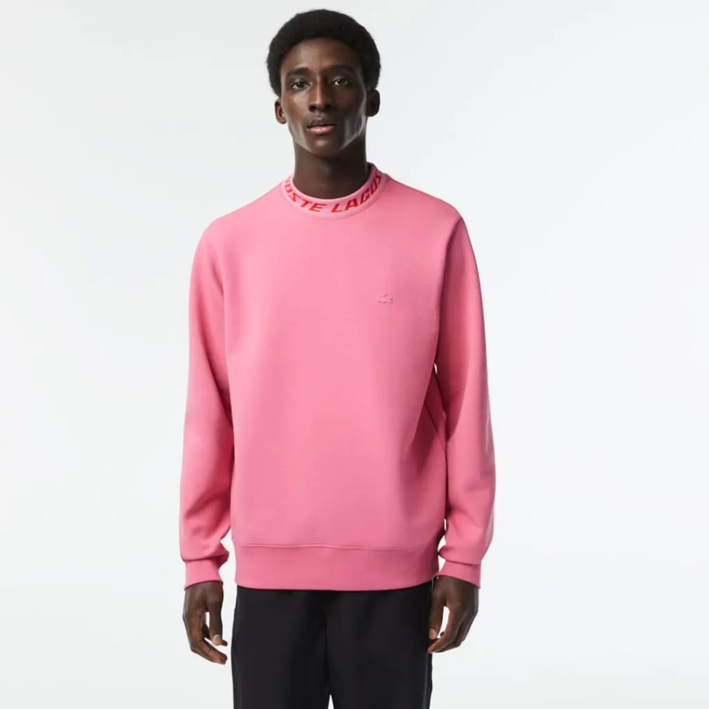 Sweatshirts*Lacoste Double Sided Logo Collar Sweatshirt in Pink