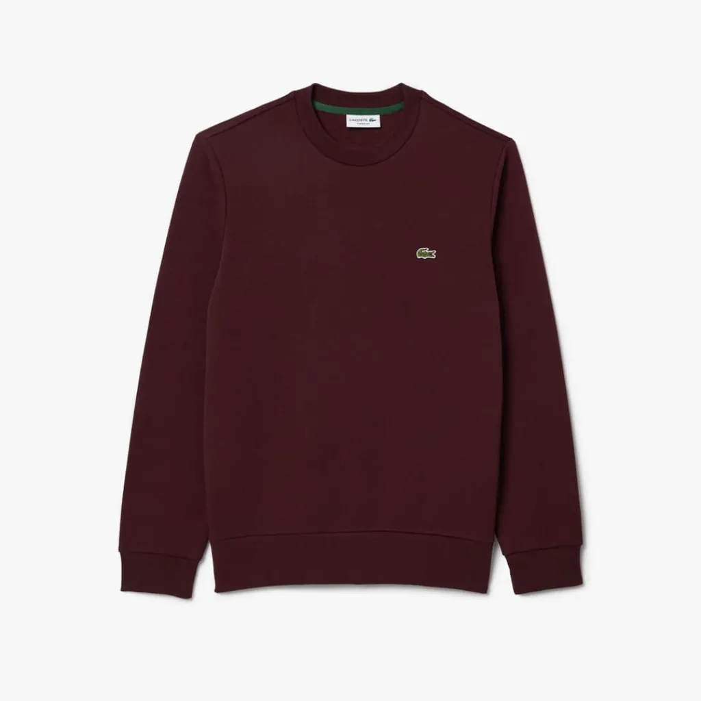 Sweatshirts*Lacoste Fleece Crewneck Sweatshirt in red maroon