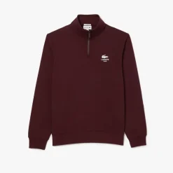 Sweatshirts*Lacoste High Neck Zip-Up Print Sweatshirt in red maroon