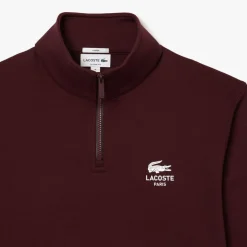 Sweatshirts*Lacoste High Neck Zip-Up Print Sweatshirt in red maroon