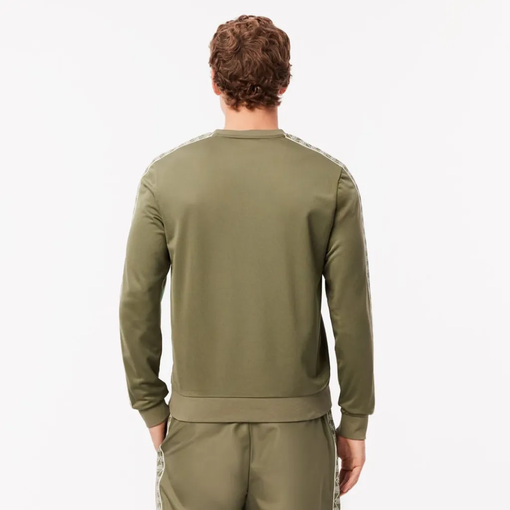 Sweatshirts*Lacoste Jacquard Interlock Tennis Sweatshirt in Khaki