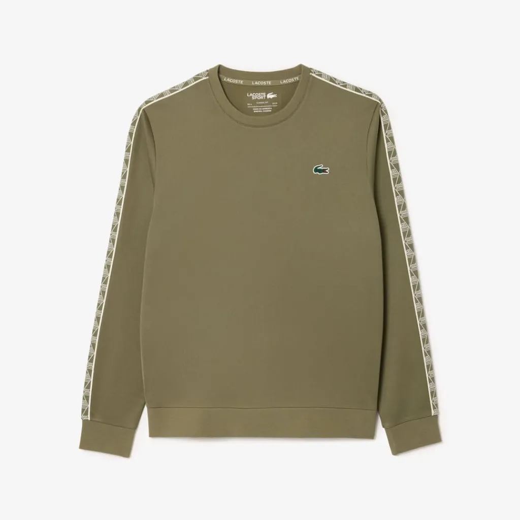 Sweatshirts*Lacoste Jacquard Interlock Tennis Sweatshirt in Khaki