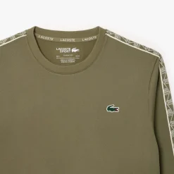 Sweatshirts*Lacoste Jacquard Interlock Tennis Sweatshirt in Khaki