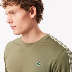 Sweatshirts*Lacoste Jacquard Interlock Tennis Sweatshirt in Khaki