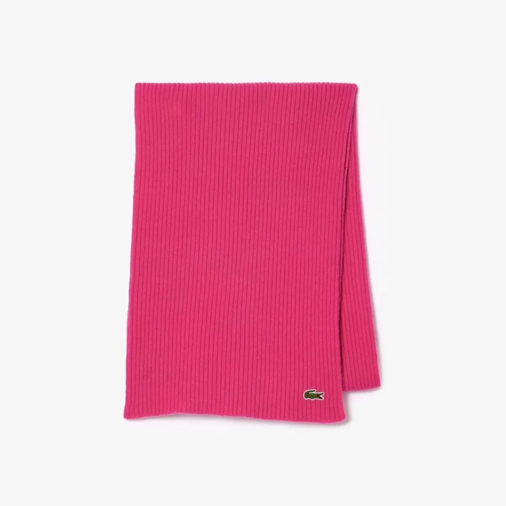Gloves-Scarves-Umbrellas*Lacoste Knitted Scarf Mens in Red