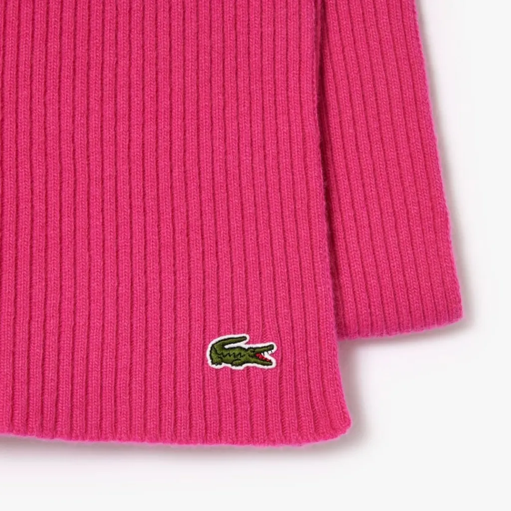 Gloves-Scarves-Umbrellas*Lacoste Knitted Scarf Mens in Red