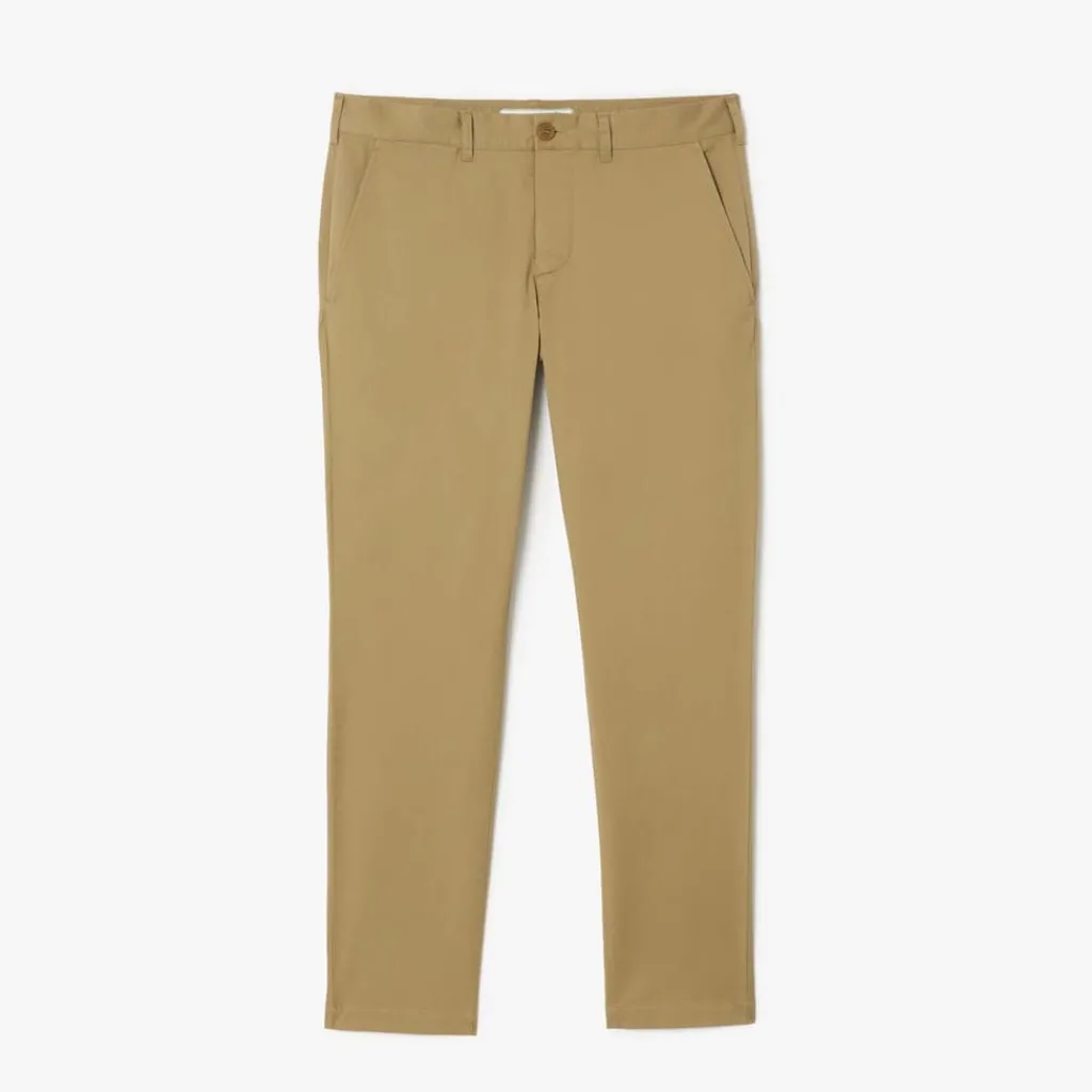 Trousers*Lacoste Lightweight Slim-Fit Stretch Pants in Beige