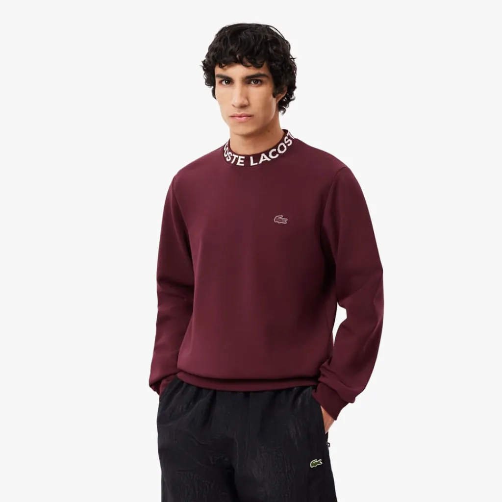 Sweatshirts*Lacoste Logo Crewneck Sweatshirt in red maroon