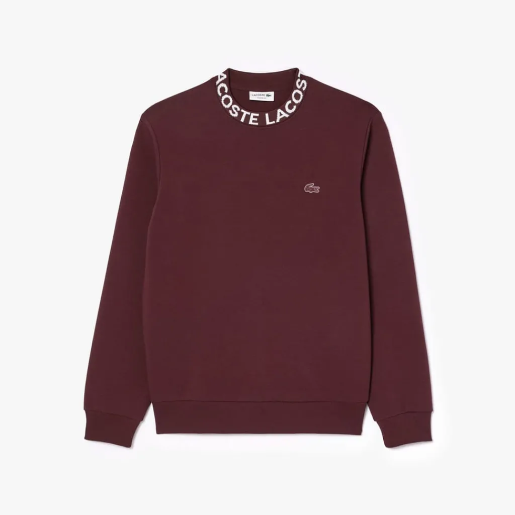 Sweatshirts*Lacoste Logo Crewneck Sweatshirt in red maroon
