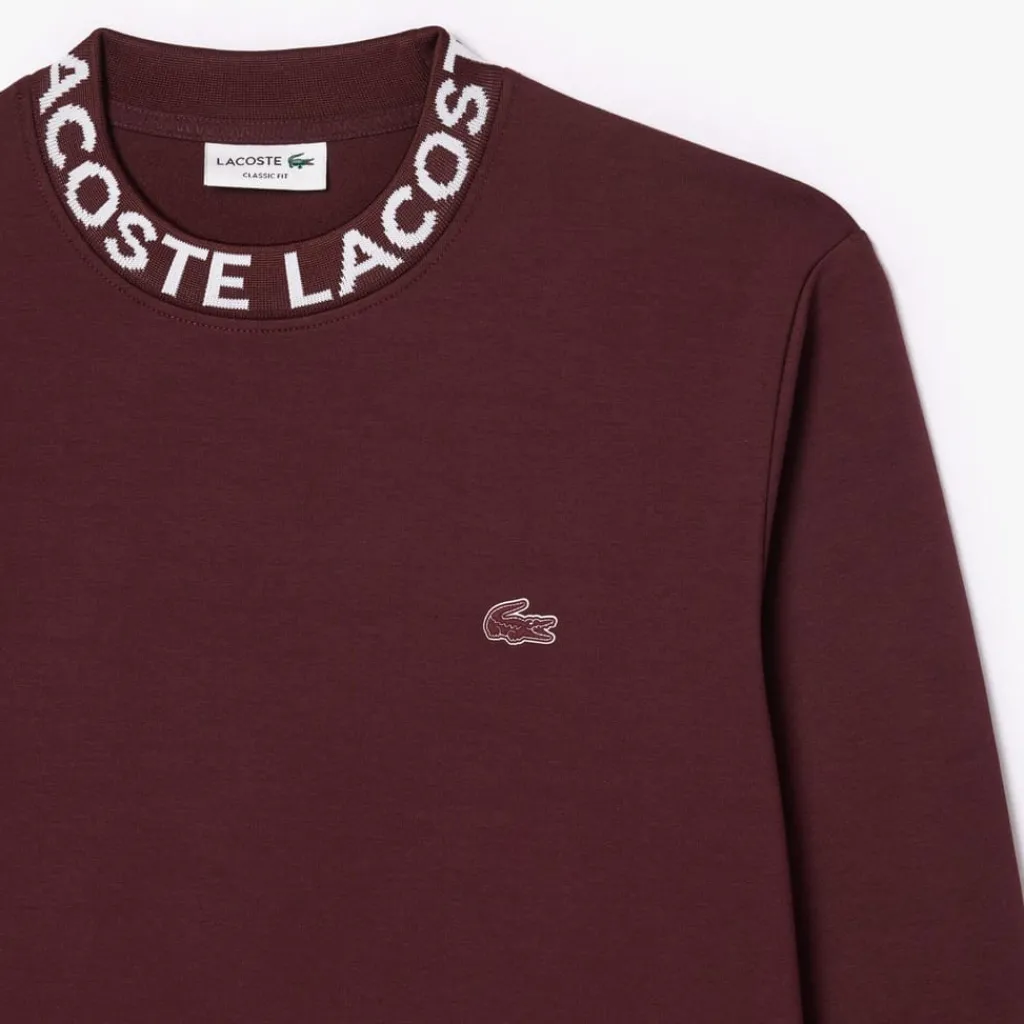 Sweatshirts*Lacoste Logo Crewneck Sweatshirt in red maroon