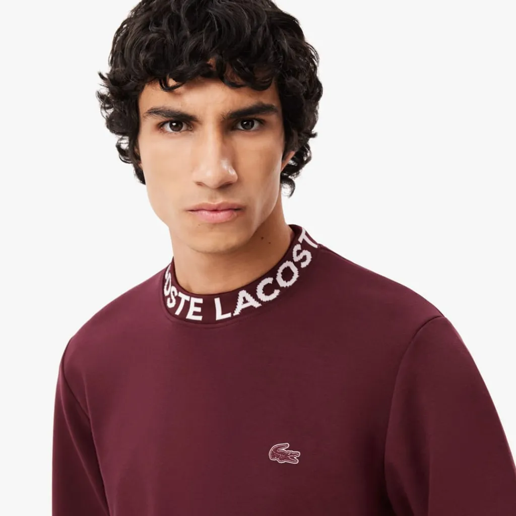 Sweatshirts*Lacoste Logo Crewneck Sweatshirt in red maroon