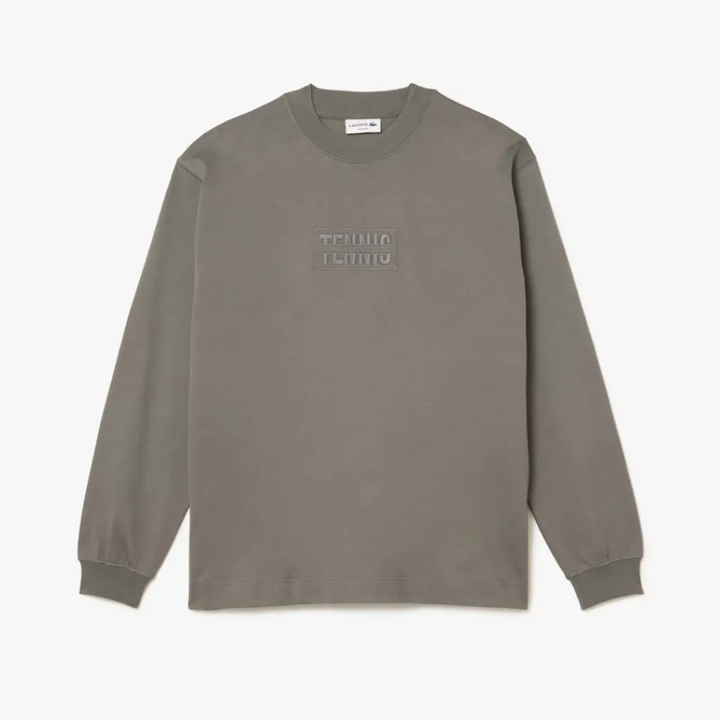 T-Shirts And Vests*Lacoste Long Sleeve Loose Fit Cotton T-Shirt in Grey