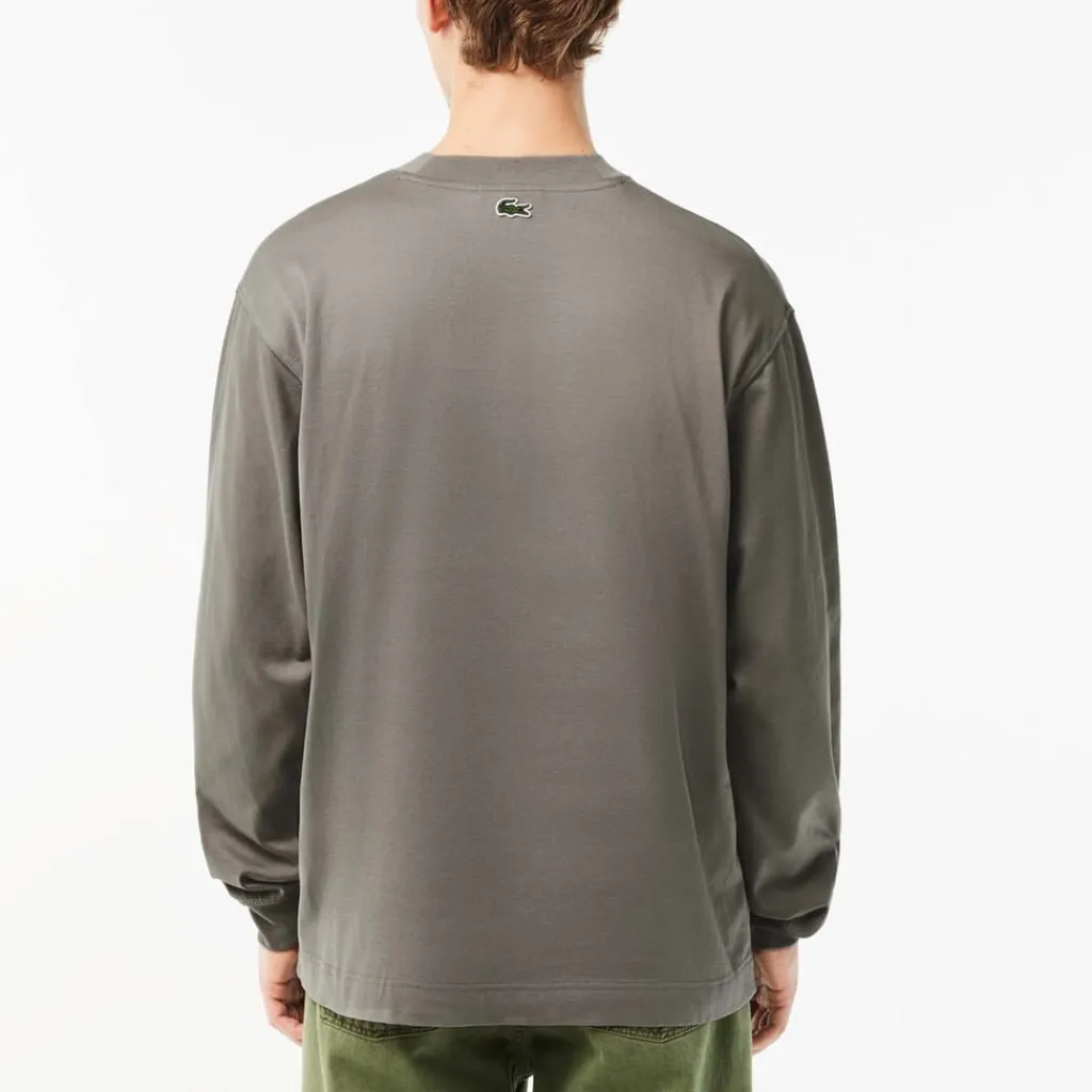 T-Shirts And Vests*Lacoste Long Sleeve Loose Fit Cotton T-Shirt in Grey
