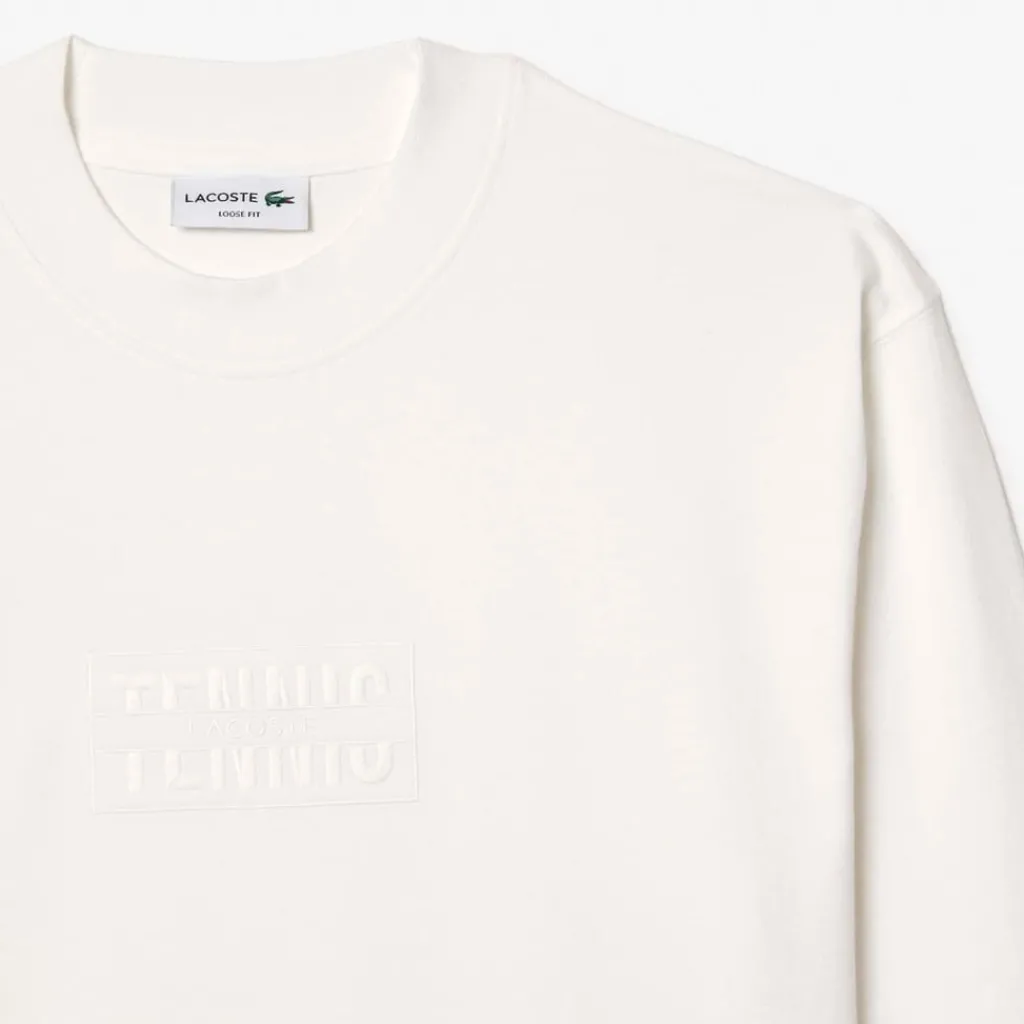 T-Shirts And Vests*Lacoste Long Sleeve Loose Fit Cotton T-Shirt in Cream