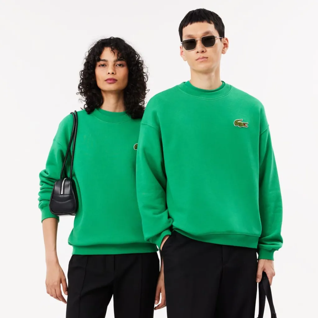Sweatshirts*Lacoste Loose Fit Badge Accent Fleece Sweatshirt in Green