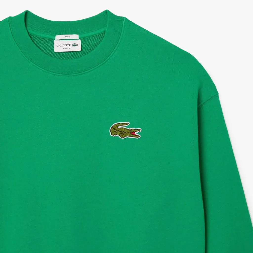 Sweatshirts*Lacoste Loose Fit Badge Accent Fleece Sweatshirt in Green