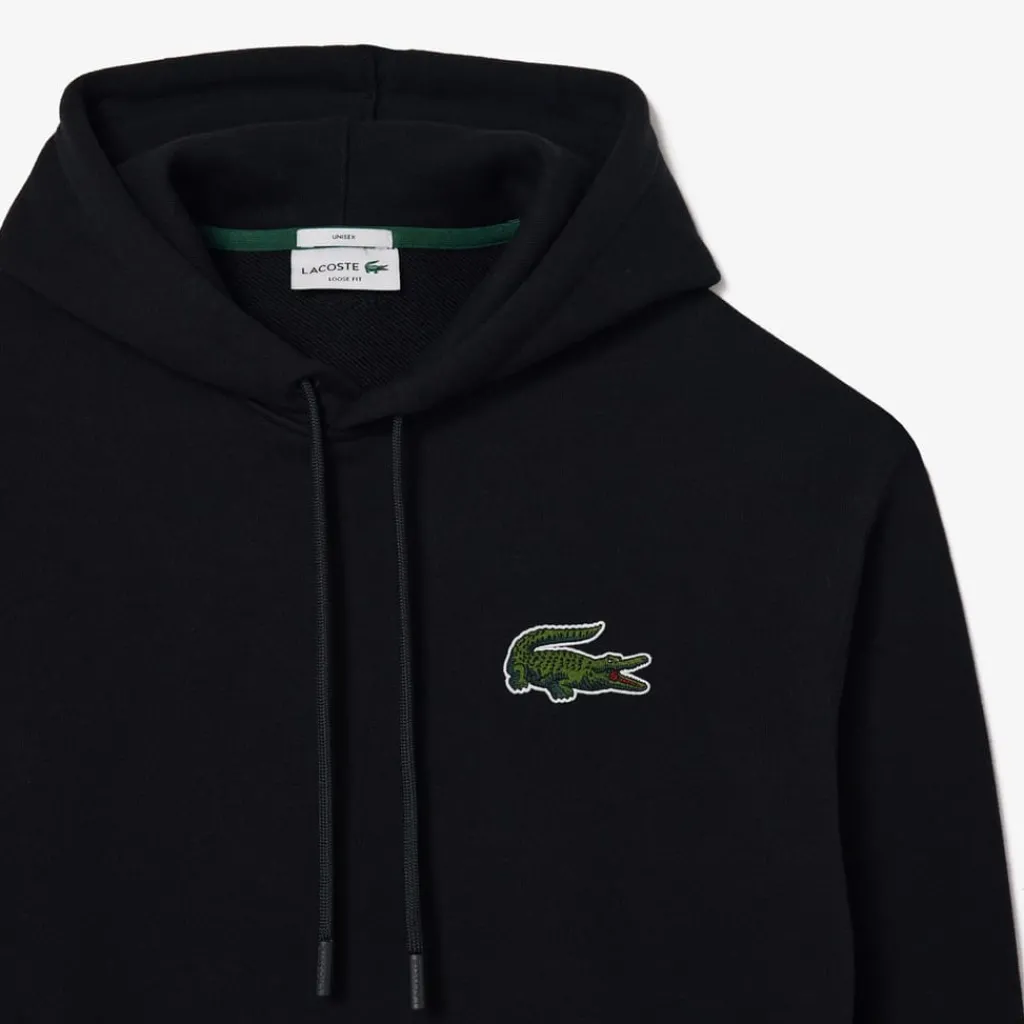 Sweatshirts*Lacoste Loose Fit Fleece Hoodie in Black