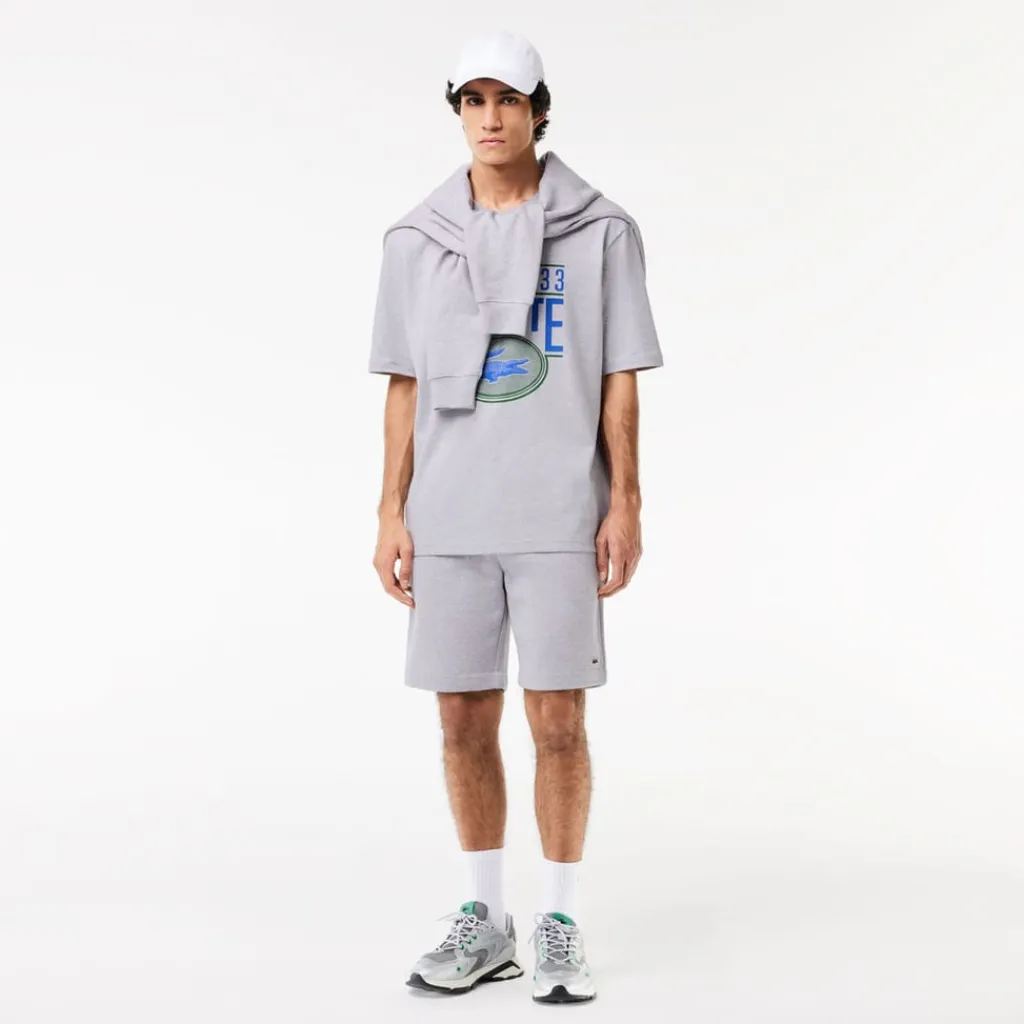 T-Shirts And Vests*Lacoste Loose Fit Heavy Cotton Printed T-Shirt in Grey