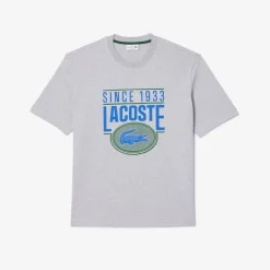 T-Shirts And Vests*Lacoste Loose Fit Heavy Cotton Printed T-Shirt in Grey