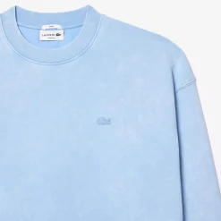 Sweatshirts*Lacoste Loose Fit Washed Effect Fleece Sweatshirt in Light Blue
