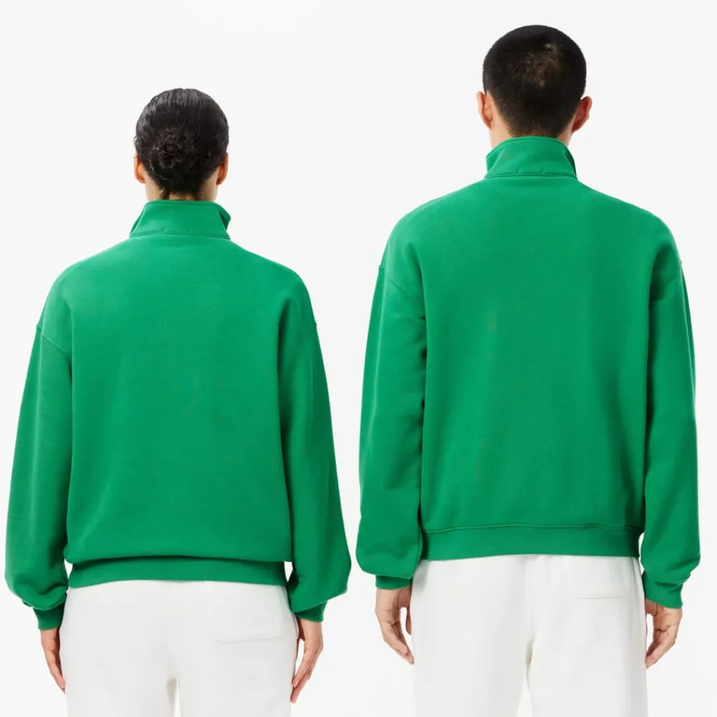 Sweatshirts*Lacoste Loose Fit Zip Neck Badge Accent Sweatshirt in Green