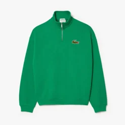 Sweatshirts*Lacoste Loose Fit Zip Neck Badge Accent Sweatshirt in Green