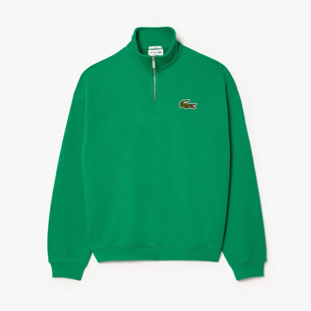 Sweatshirts*Lacoste Loose Fit Zip Neck Badge Accent Sweatshirt in Green