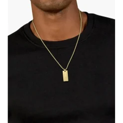 Jewellery-Watches*Lacoste Mens Adventurer Yellow Gold Ip Necklace in Gold