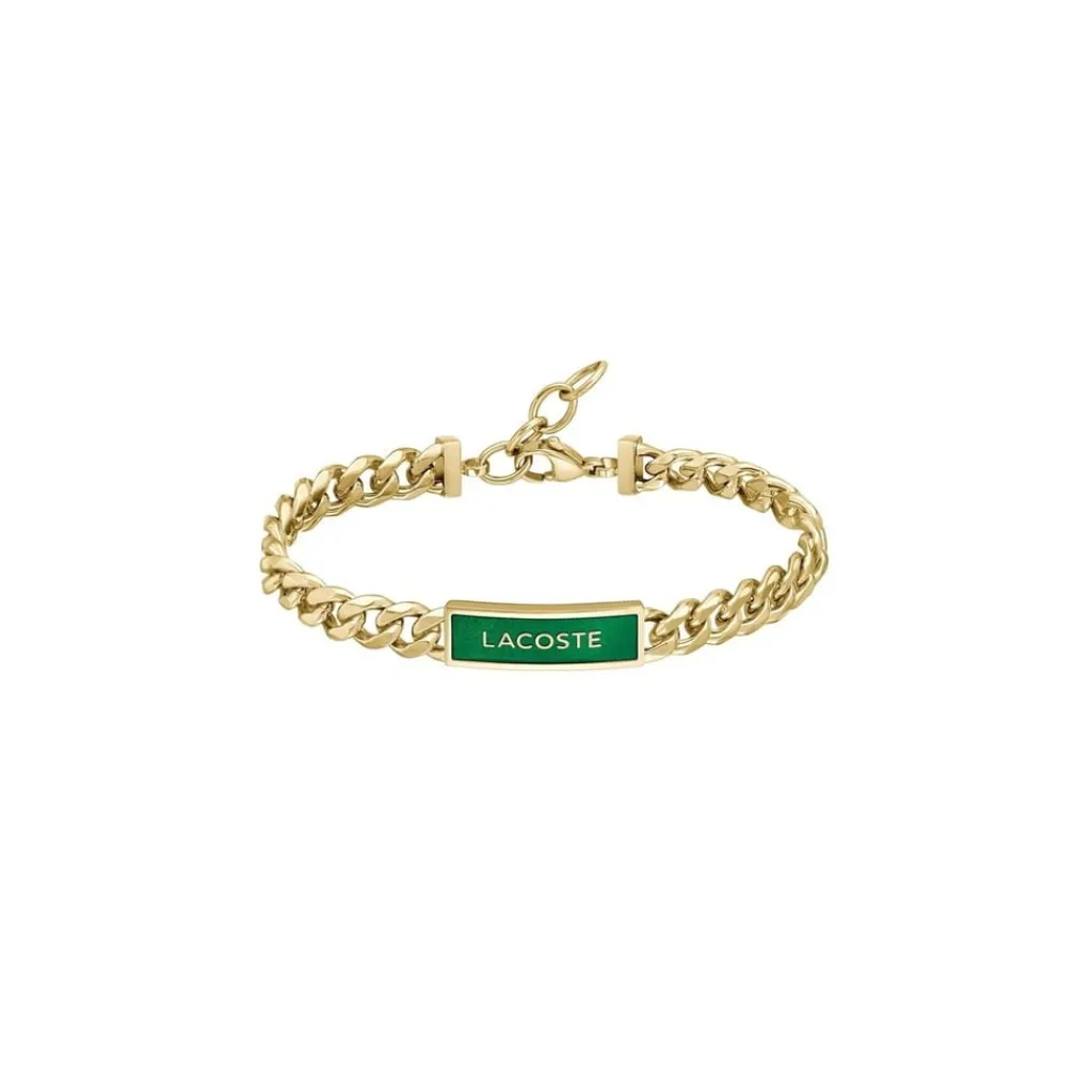 Jewellery-Watches*Lacoste Mens Fence Enamel Bracelet in Gold