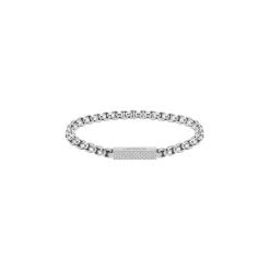 Jewellery-Watches*Lacoste Mens Lessentiel Stainless Steel Box Chain Bracelet in Silver