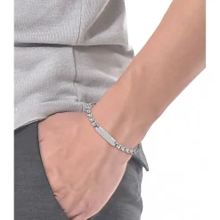 Jewellery-Watches*Lacoste Mens Lessentiel Stainless Steel Box Chain Bracelet in Silver
