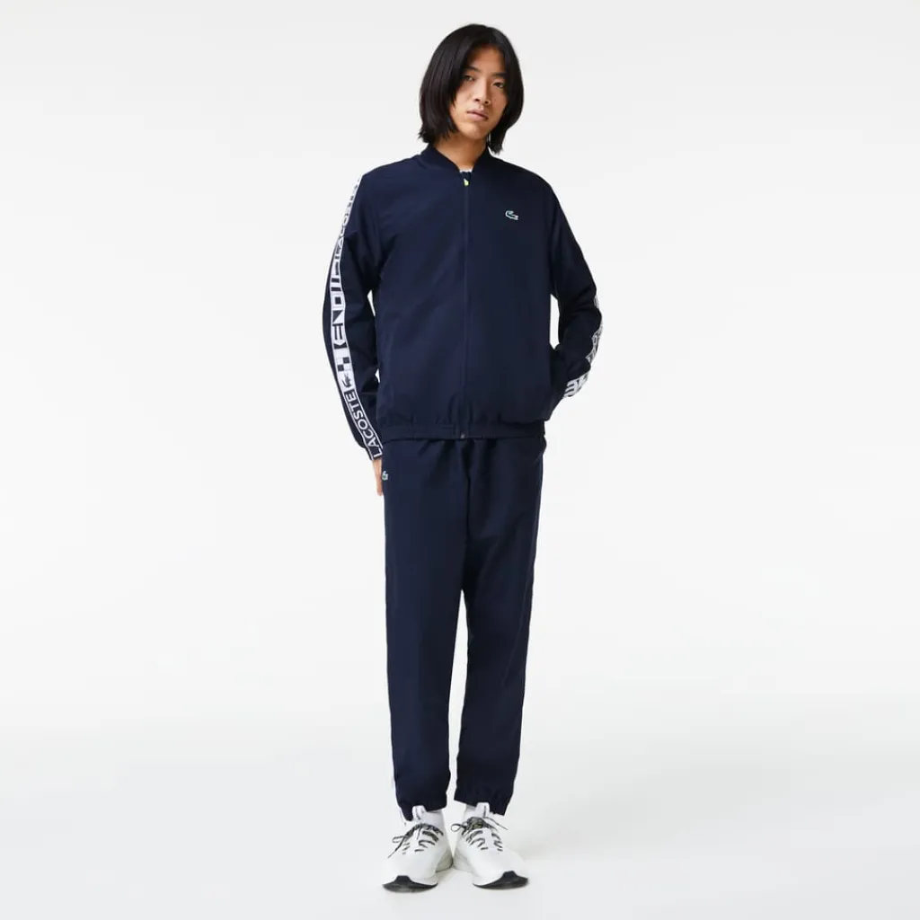 Tracksuits*Lacoste Mens Logo Stripe Tennis Sweatsuit in Navy