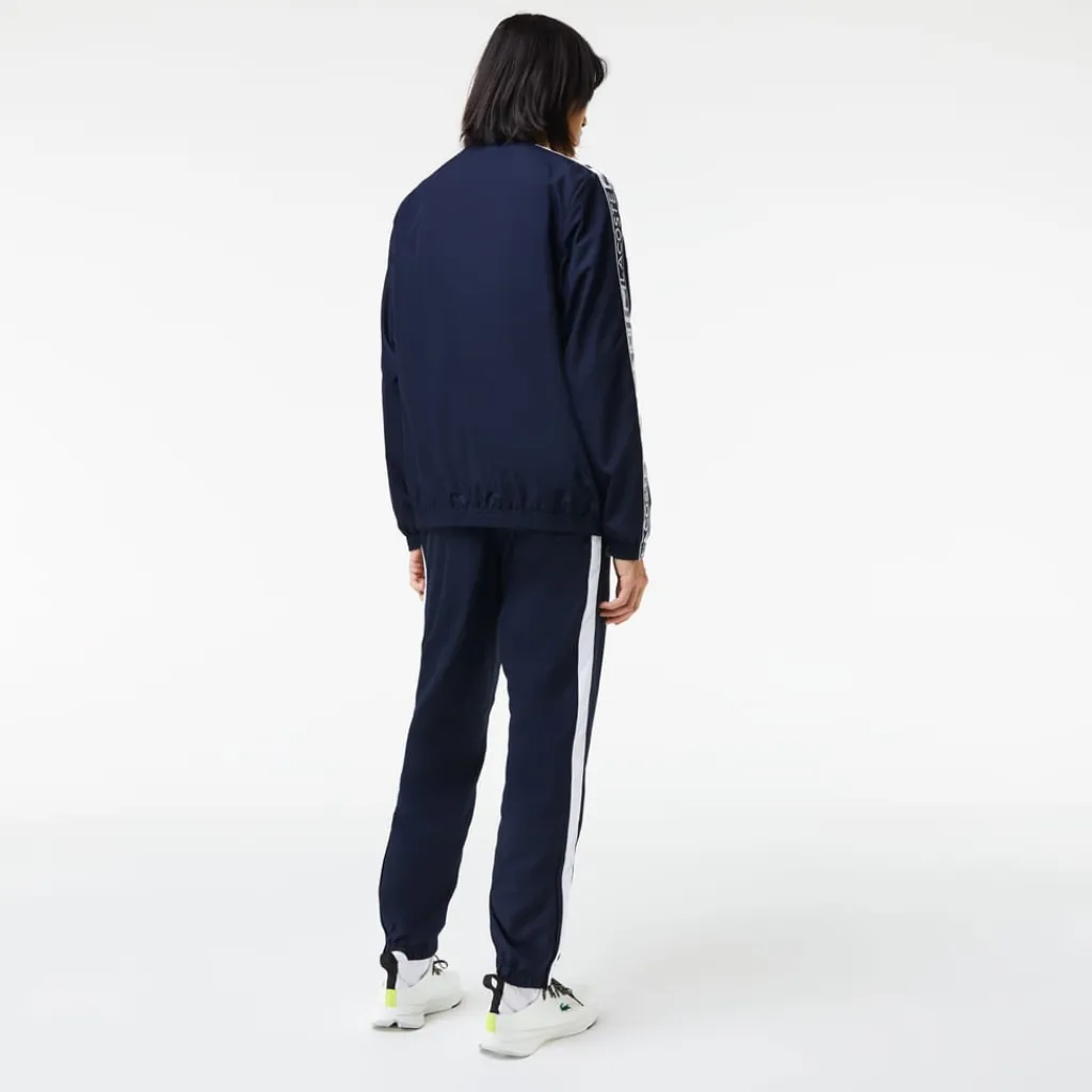 Tracksuits*Lacoste Mens Logo Stripe Tennis Sweatsuit in Navy