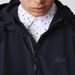Coats And Jackets*Lacoste Mens Two-Material Pullover Jacket in Navy